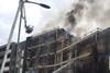 Firefighters tackle the blaze at De Pass Gardens,  Barking Riverside, on 9 June 2019