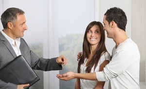 Young couple buying new home